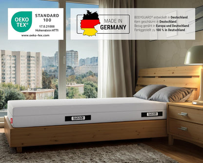 bett1 Bodyguard Anti-Kartell Matratze aus QXSchaum, 2 Härtegrade, Oeko-TEX 100, waschbarer Bezug