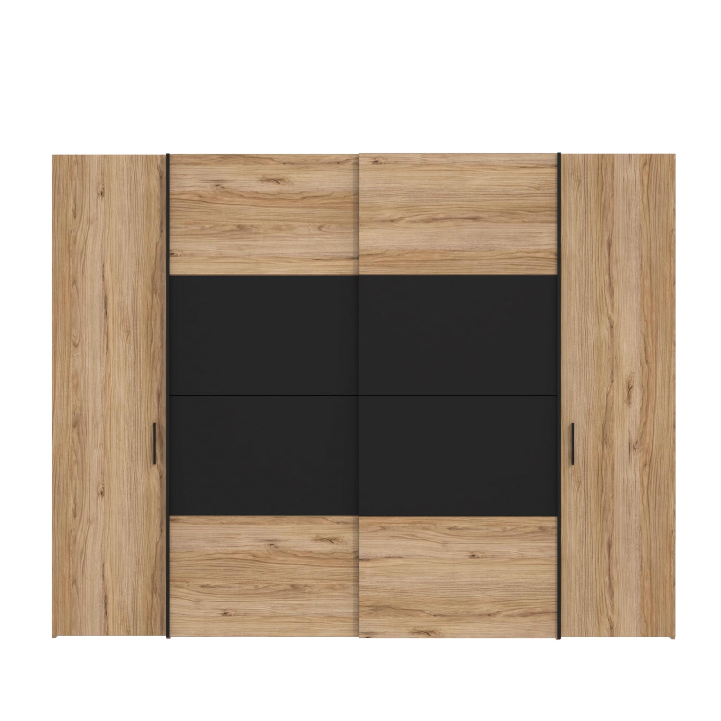 Forte Jabim Kleiderschrank mit LED Beleuchtung – Schwebetürenschrank 4-türig 280 cm Schlafzimmer