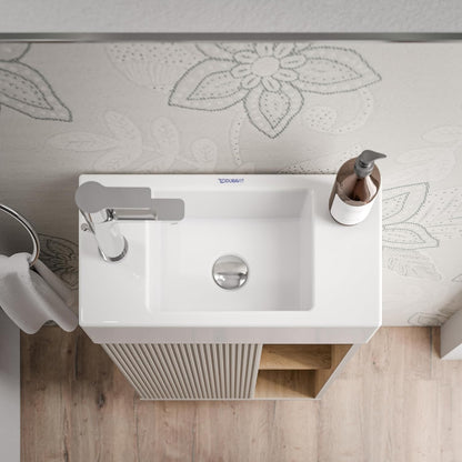BERNSTEIN Beldivo Badmöbel Set mit Waschbecken – Wandhängender Waschtischunterschrank mit Keramikbecken, Push-Open & Soft-Close, MDF