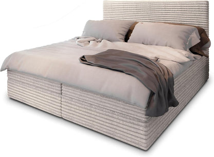 Masseno Boxspringbett PISA Komplett-Set mit Matratze & Topper, Polsterbett mit Bettkasten