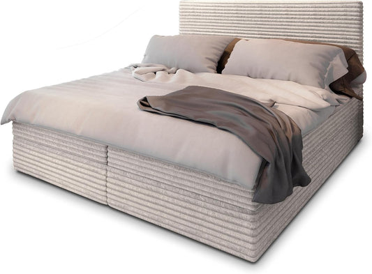 Masseno Boxspringbett PISA Komplett-Set mit Matratze & Topper, Polsterbett mit Bettkasten