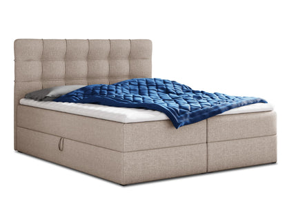 Sofnet Best Boxspringbett mit 2 Bettkästen, Bonellfederkern Matratze & Topper, Polsterbett mit Stauraum, Modernes Bettgestell Schlafzimmer