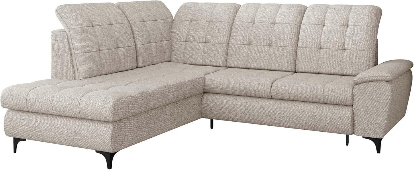 Mirjan24 Ferulk Ecksofa mit Schlaffunktion und Bettkasten – L-Form Schlafsofa 4-Sitzer Wohnzimmer Couch Modern