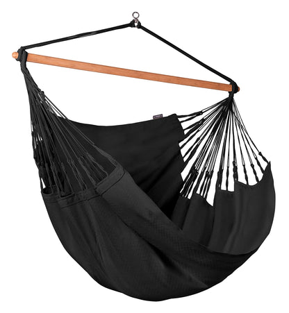 La Siesta Habana Hängesessel Kingsize aus Bio-Baumwolle mit Bambus Spreizstab & 360° Drehgelenk – Premium Hängestuhl für Garten, Balkon & Wohnzimmer