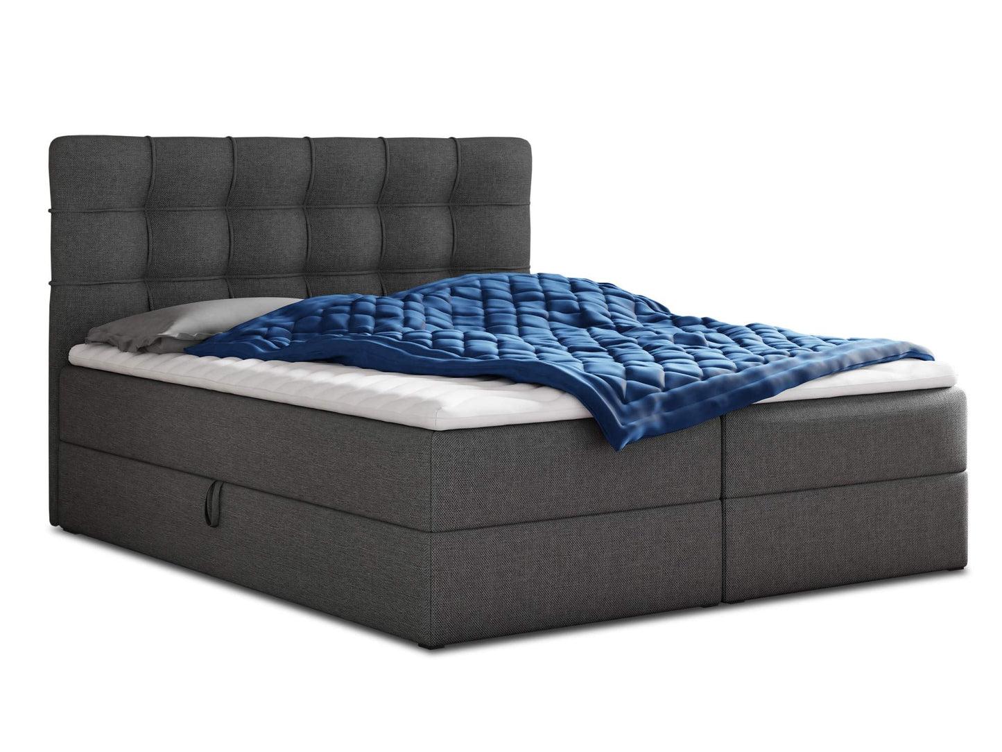 Sofnet Best Boxspringbett mit 2 Bettkästen, Bonellfederkern Matratze & Topper, Polsterbett mit Stauraum, Modernes Bettgestell Schlafzimmer