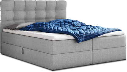Sofnet Best Boxspringbett mit 2 Bettkästen, Bonellfederkern Matratze & Topper, Polsterbett mit Stauraum, Modernes Bettgestell Schlafzimmer