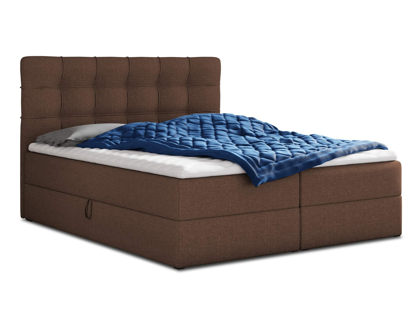Sofnet Best Boxspringbett mit 2 Bettkästen, Bonellfederkern Matratze & Topper, Polsterbett mit Stauraum, Modernes Bettgestell Schlafzimmer