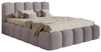 Selsey Polsterbett Cloudy II mit Bettkasten und Lattenrost – Metallrahmen, Bouclé Stoff, Modernes Schlafzimmerbett