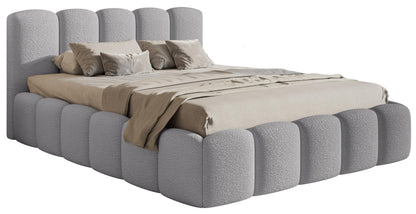 Selsey Polsterbett Cloudy II mit Bettkasten und Lattenrost – Metallrahmen, Bouclé Stoff, Modernes Schlafzimmerbett
