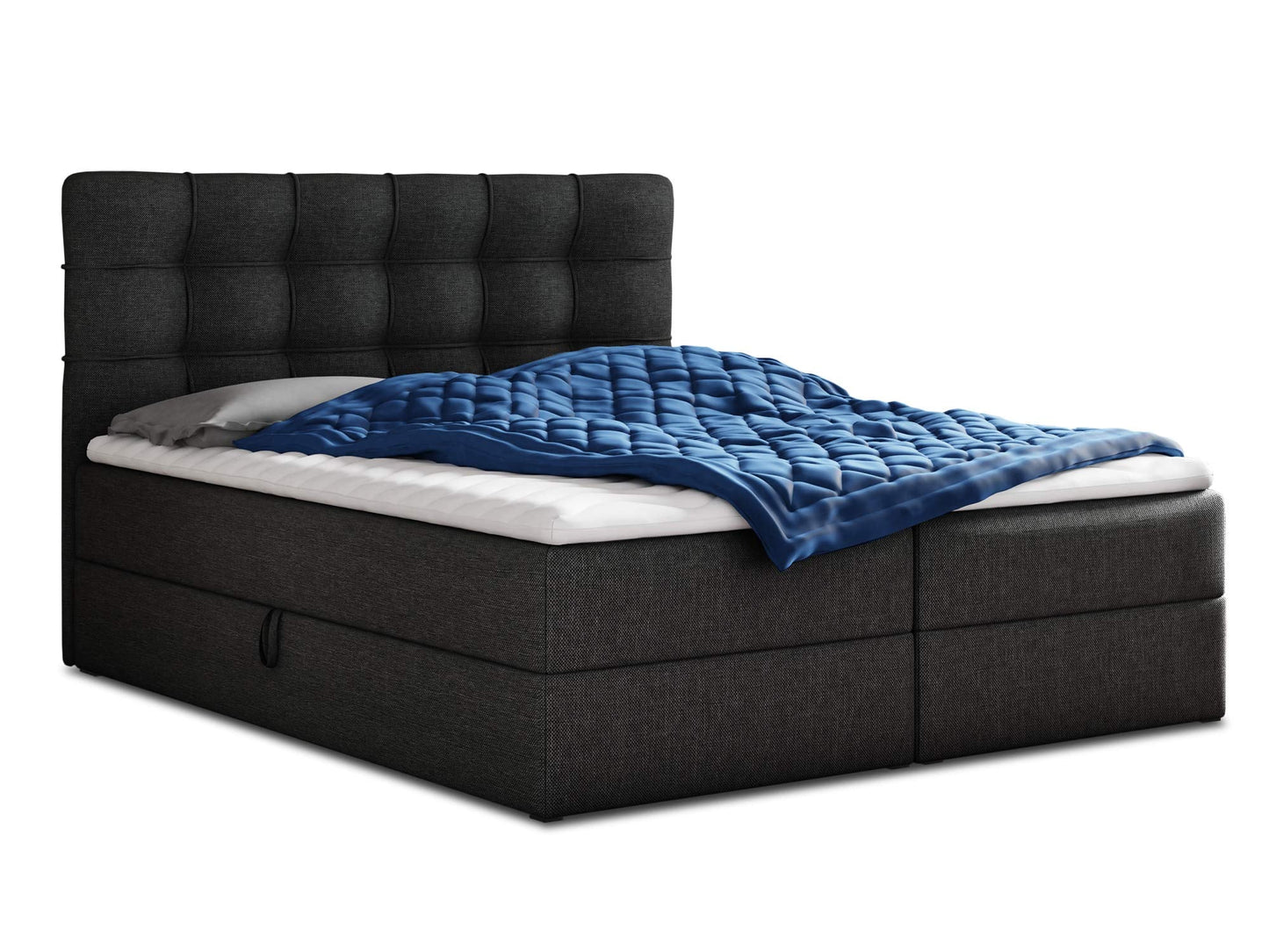 Sofnet Best Boxspringbett mit 2 Bettkästen, Bonellfederkern Matratze & Topper, Polsterbett mit Stauraum, Modernes Bettgestell Schlafzimmer