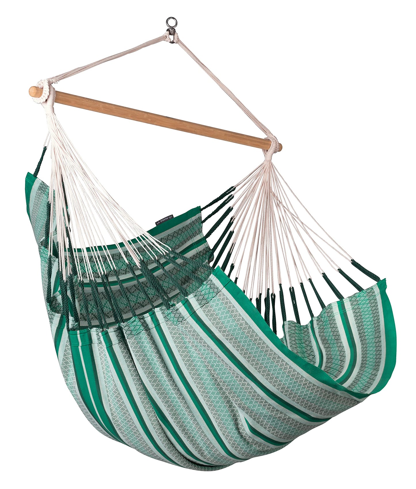 La Siesta Habana Hängesessel Kingsize aus Bio-Baumwolle mit Bambus Spreizstab & 360° Drehgelenk – Premium Hängestuhl für Garten, Balkon & Wohnzimmer