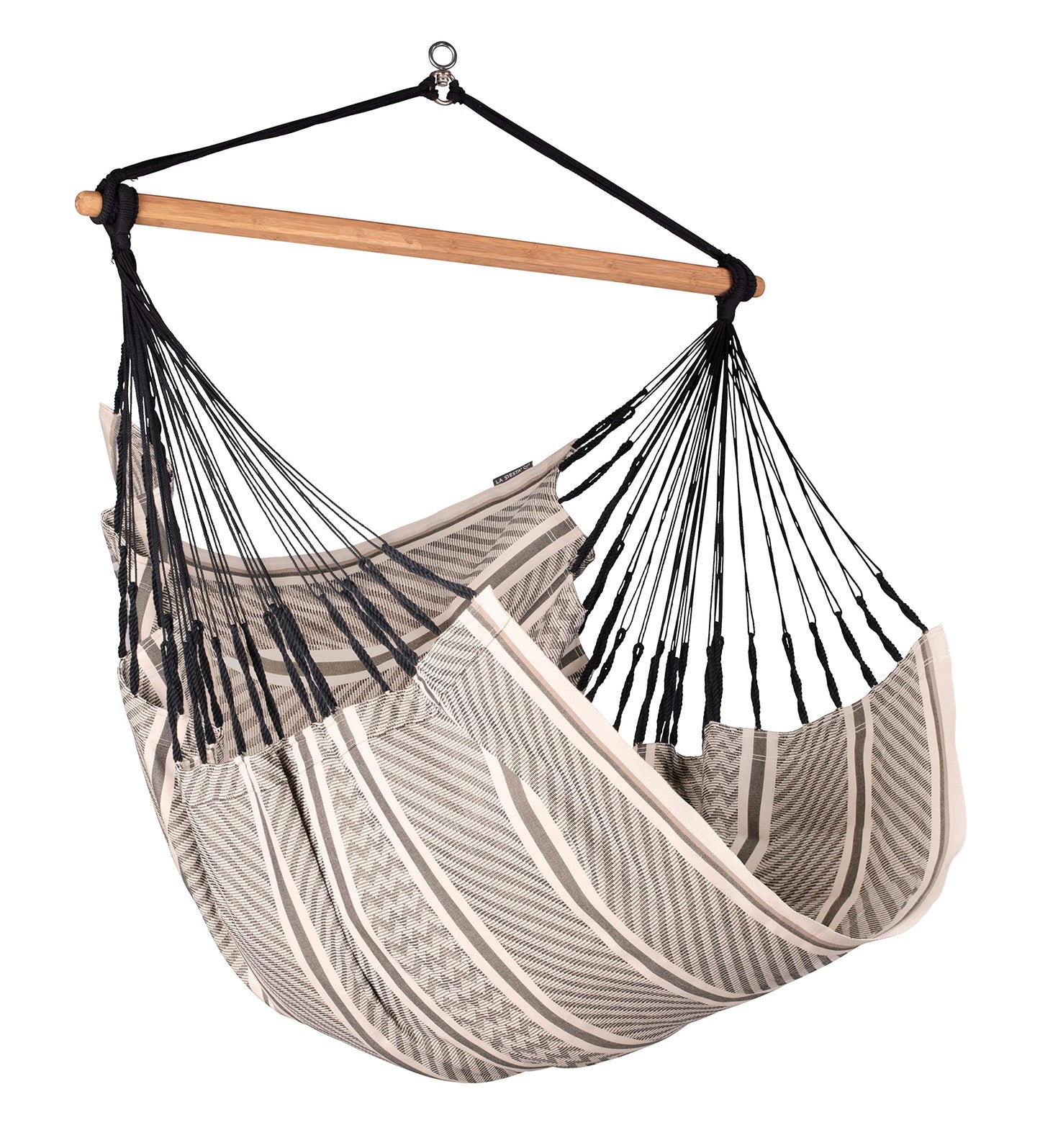 La Siesta Habana Hängesessel Kingsize aus Bio-Baumwolle mit Bambus Spreizstab & 360° Drehgelenk – Premium Hängestuhl für Garten, Balkon & Wohnzimmer