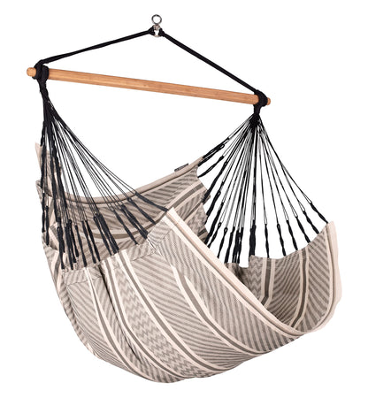 La Siesta Habana Hängesessel Kingsize aus Bio-Baumwolle mit Bambus Spreizstab & 360° Drehgelenk – Premium Hängestuhl für Garten, Balkon & Wohnzimmer