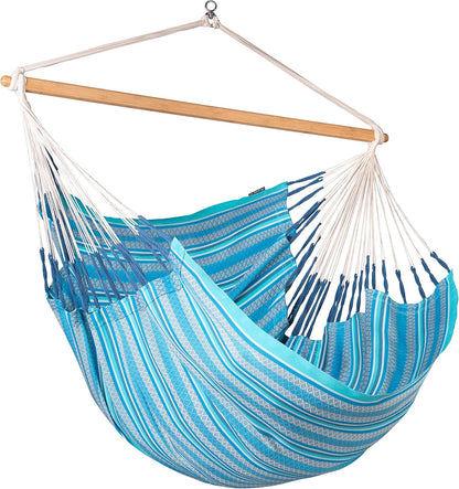 La Siesta Habana Hängesessel Kingsize aus Bio-Baumwolle mit Bambus Spreizstab & 360° Drehgelenk – Premium Hängestuhl für Garten, Balkon & Wohnzimmer