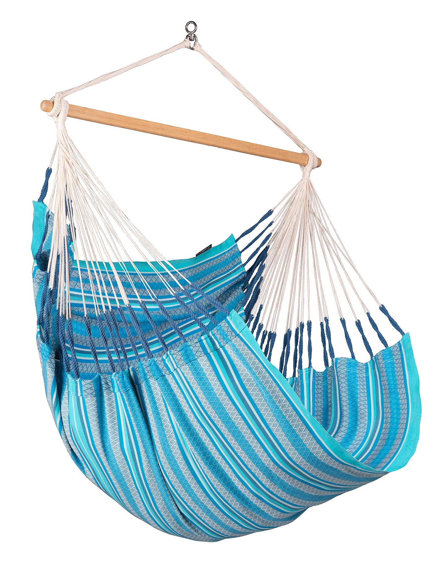 La Siesta Habana Hängesessel Kingsize aus Bio-Baumwolle mit Bambus Spreizstab & 360° Drehgelenk – Premium Hängestuhl für Garten, Balkon & Wohnzimmer