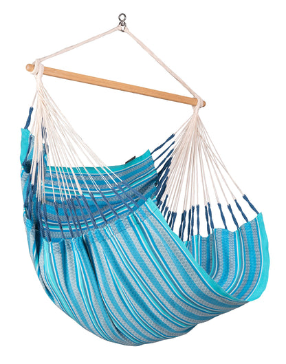 La Siesta Habana Hängesessel Kingsize aus Bio-Baumwolle mit Bambus Spreizstab & 360° Drehgelenk – Premium Hängestuhl für Garten, Balkon & Wohnzimmer