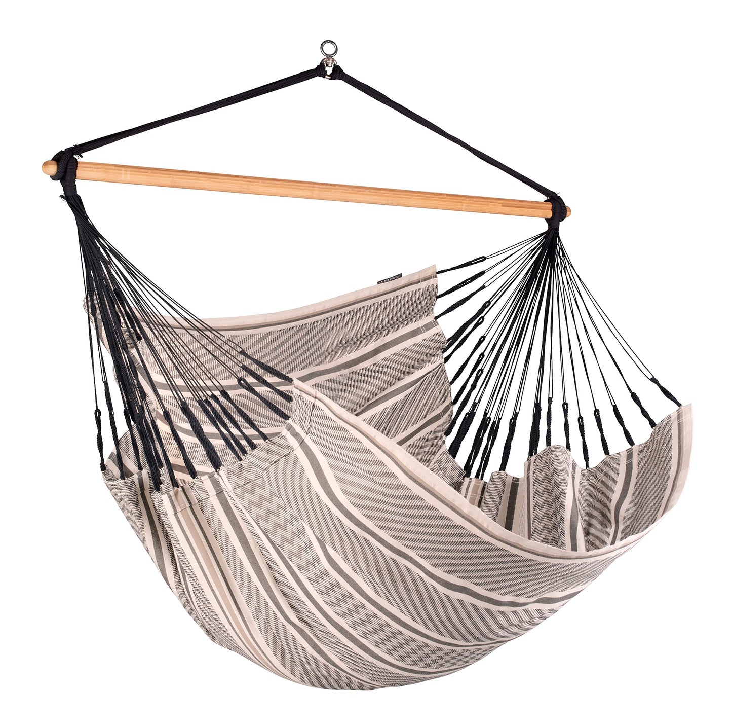 La Siesta Habana Hängesessel Kingsize aus Bio-Baumwolle mit Bambus Spreizstab & 360° Drehgelenk – Premium Hängestuhl für Garten, Balkon & Wohnzimmer
