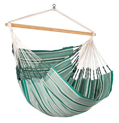 La Siesta Habana Hängesessel Kingsize aus Bio-Baumwolle mit Bambus Spreizstab & 360° Drehgelenk – Premium Hängestuhl für Garten, Balkon & Wohnzimmer