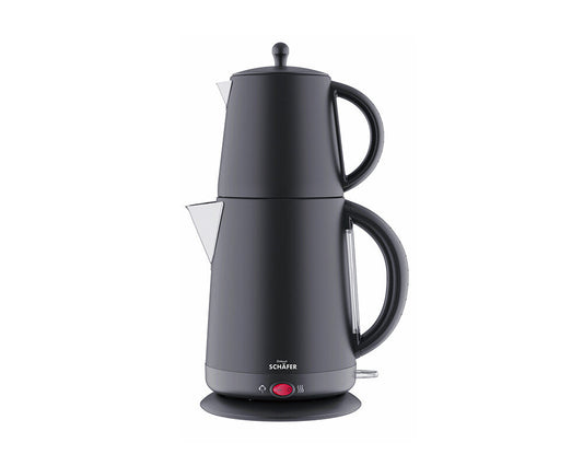 2 in 1 Teekocher 1,7+1 Liter Schwarz matt